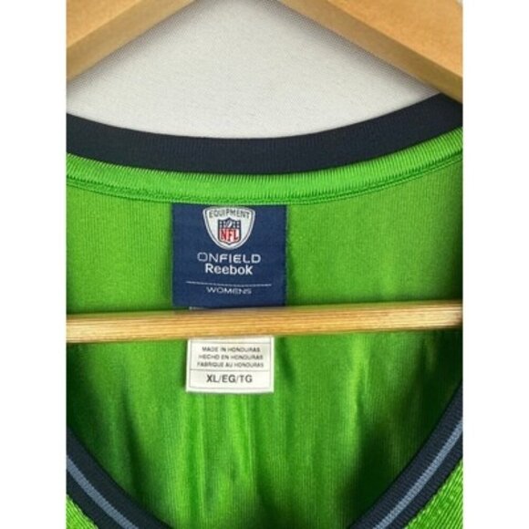 Reebok Womens Onfield Seahawks Football Jersey XL Nylon Green & Navy - Picture 2 of 4